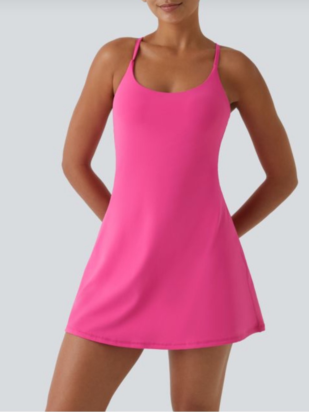 Halara Pink Easy Peezy Tennis Dress